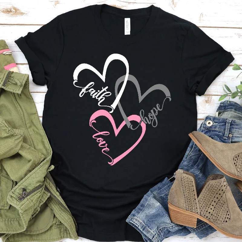 Women's Blouse with Bell SleevesFaith Hope Love Hearts Tee