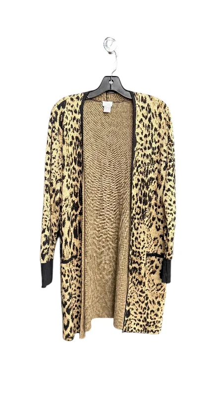 Women's Turkish Wool SweatersSweater Cardigan By Chicos In Animal Print, Size: 2