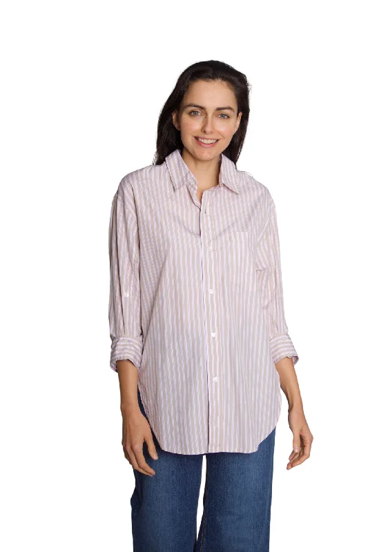 Women's Blouse with Low CollarKayla Shirt in Mesa Stripe