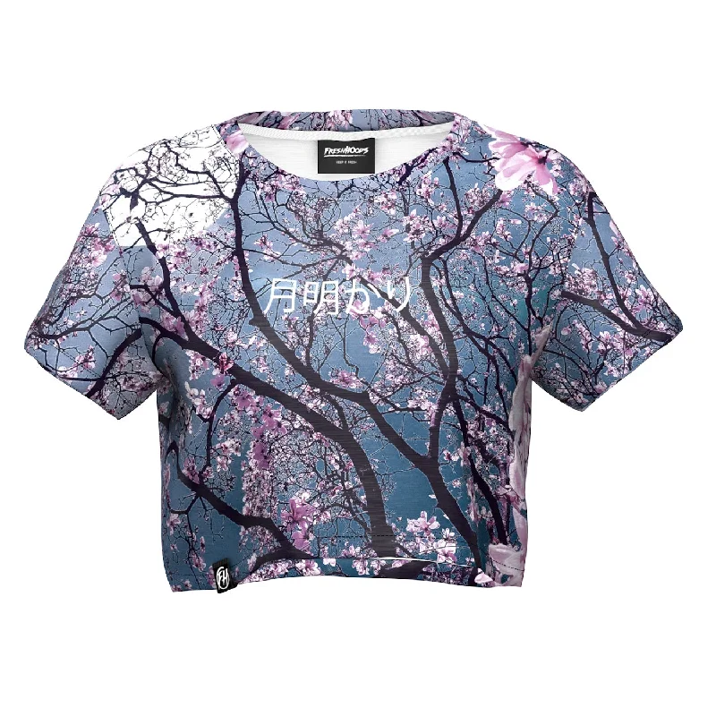 Women's Ruffled BlouseMoonlight Blossom Crop Top