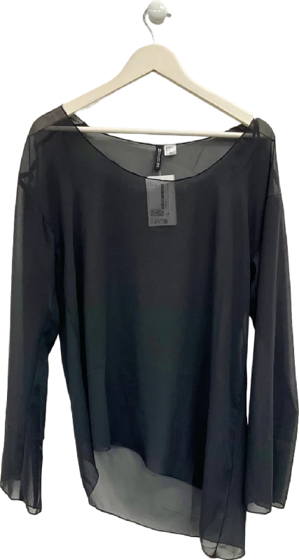 Women's V-Neck SweatersH&M Black Sheer Blouse UK 8/10