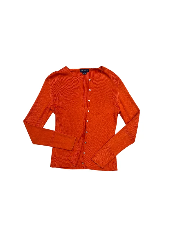 Women's Shawl Collar SweatersCardigan By Ann Taylor In Orange, Size: M