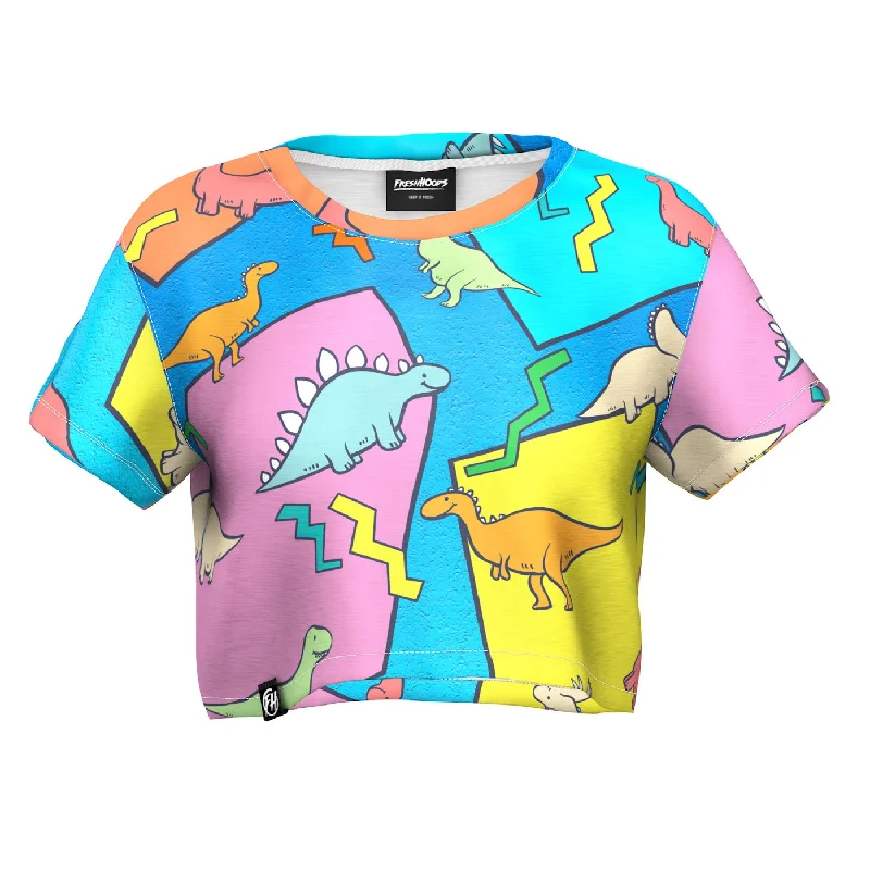 Women's Blouse with Mandarin CollarDino Crop Top