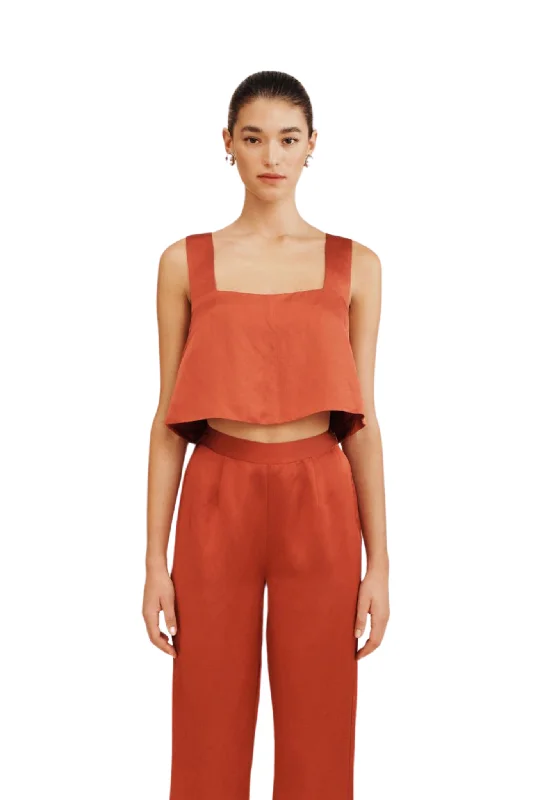 Women's Blouse for EveningGigi Crop Top in Redwood