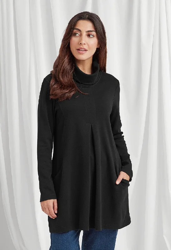 Women's Blouse with FlouncesTaloma Tunic - Black