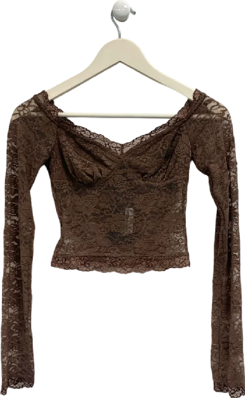 Women's Lithuanian Wool SweatersOutcast Brown Emerson Long Sleeve Top UK XS