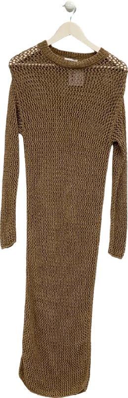 Women's Rounded Collar SweatersTopshop Khaki Knit Dress UK XS