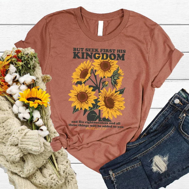 Women's Blouse with Lapel CollarSeek First His Kingdom Tee