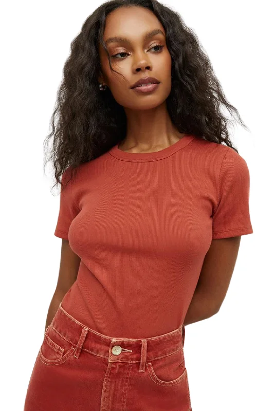 Women's Button-Up BlousePruitt Tee in Brick Red