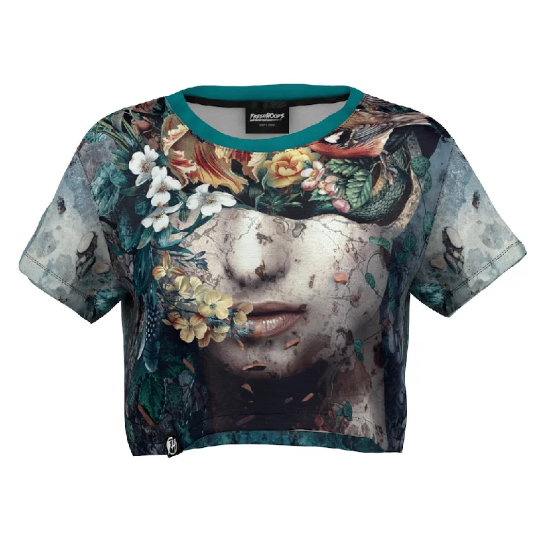 Women's Blouse with Rounded CollarSource Of Life Crop Top