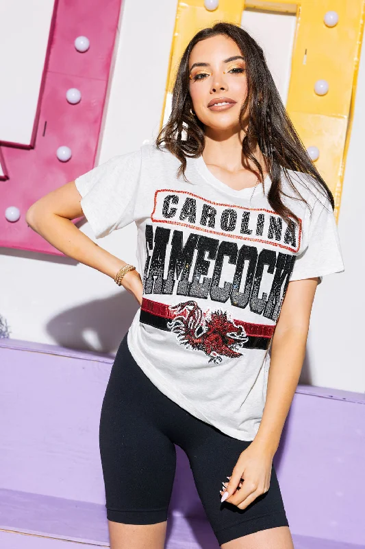 Women's Blouse with Mid-LengthLicensed Grey 'Carolina Gamecocks' Vintage Tee