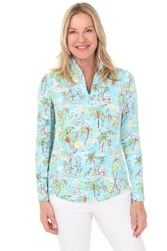 Women's Blouse with Keyhole CollarCoconut Island UPF50+ Sun Shirt