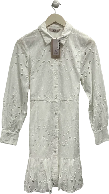 Women's Cotton SweatersTu White Embroidered Shirt Dress UK 10