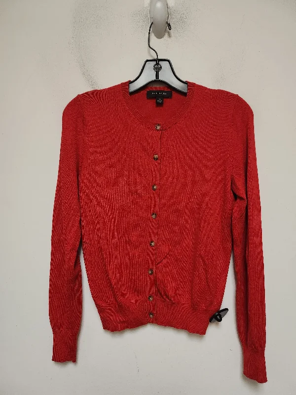 Women's Fitted SweatersCardigan By Ann Taylor In Red, Size: Xs