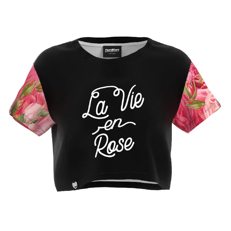 Women's Silk BlouseLa Vie En Rose Crop Top