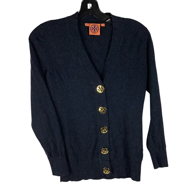 Women's Frilled SweatersCardigan Designer By Tory Burch In Navy, Size: Xs