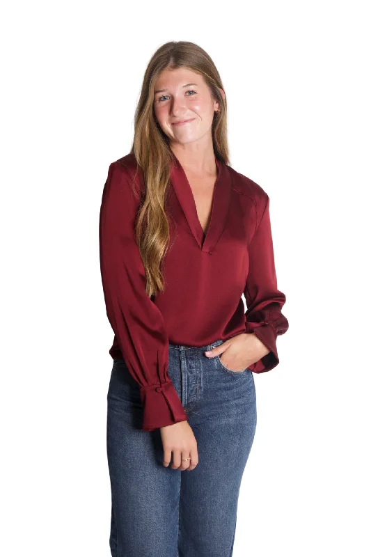 Women's Blouse with Narrow CollarMaisey V Neck Blouse