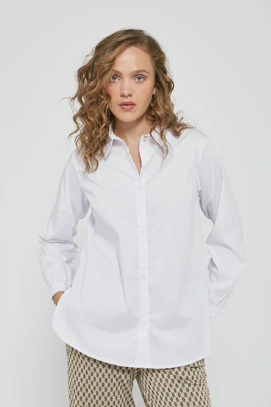 Women's Blouse with Keyhole Collar16107310 Blouse - White