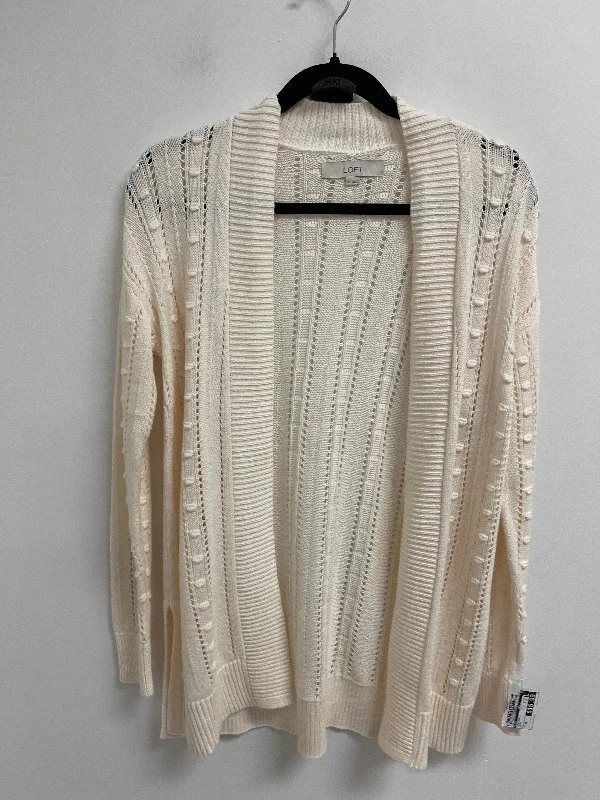 Women's Silk Blend SweatersCardigan By Loft In Cream, Size: Xs