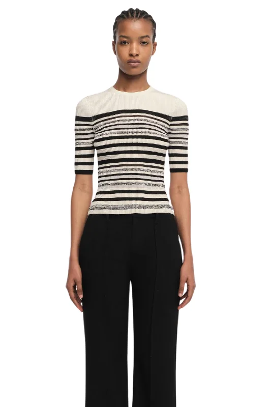 Women's Striped BlouseElena Top in Black Stripe