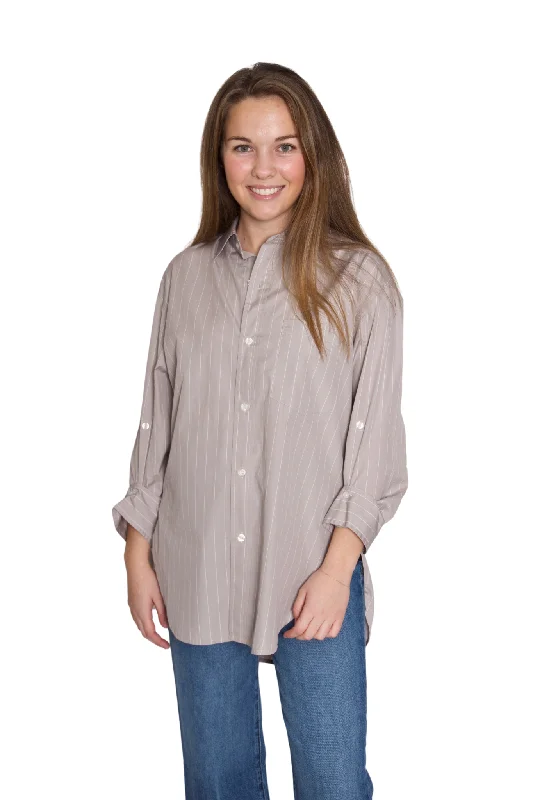 Women's Blouse with Wide CollarKayla Shirt in Tailor Grey