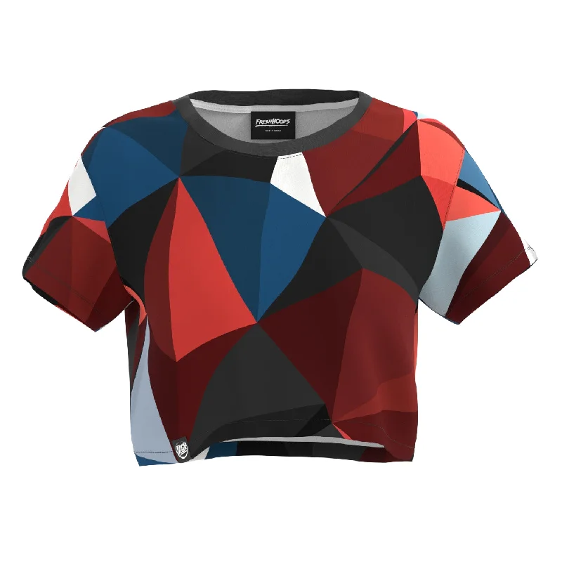 Women's Blouse with HoodCubes Sunset Crop Top