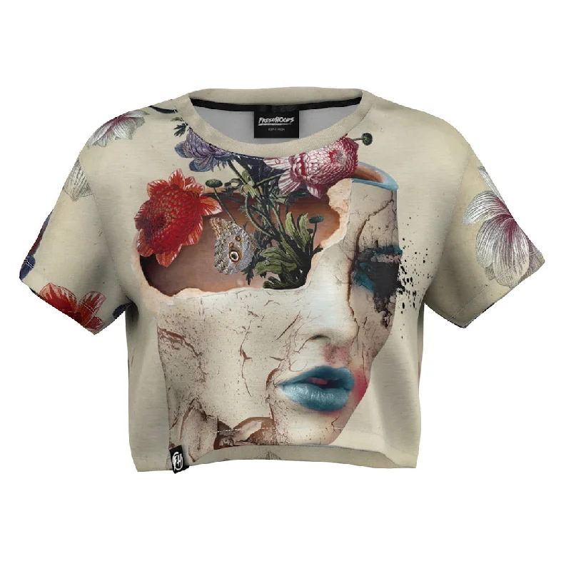 Women's Blouse with Wide CollarBroken Beauty Crop Top