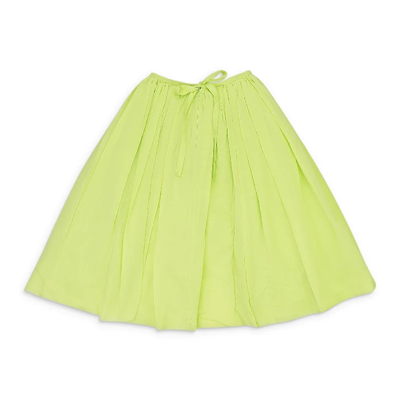 Women's Knit SkirtsNONNA APRON LIME FLARED SKIRT