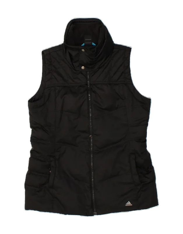 Women's Coats with Fur Trimmed SleevesADIDAS Womens Padded Gilet UK 16 Large Black Polyester