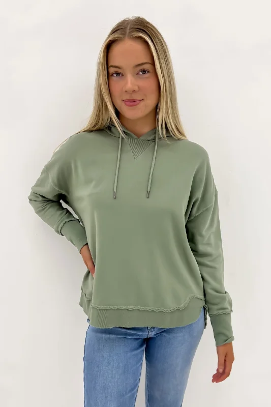 Women's Hooded Sweatshirts with Spandex LiningSigrid Hoody Sage Green