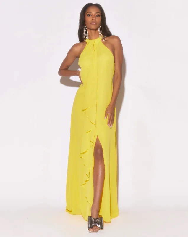 Women's Low Collar DressesAphrodite Maxi Dress - Yellow