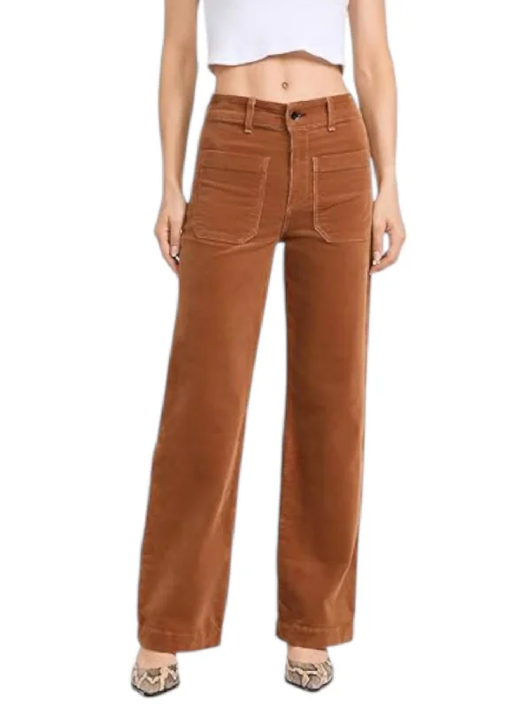 Women's Jodhpurs with Mid WaistSailor Cord Pants In Caramel