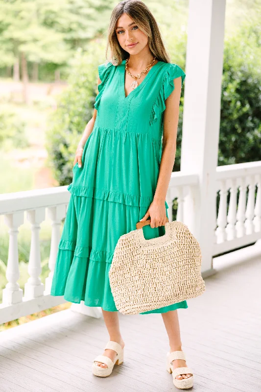 Women's Shirt Collar DressesPerfect Day Kelly Green Midi Dress