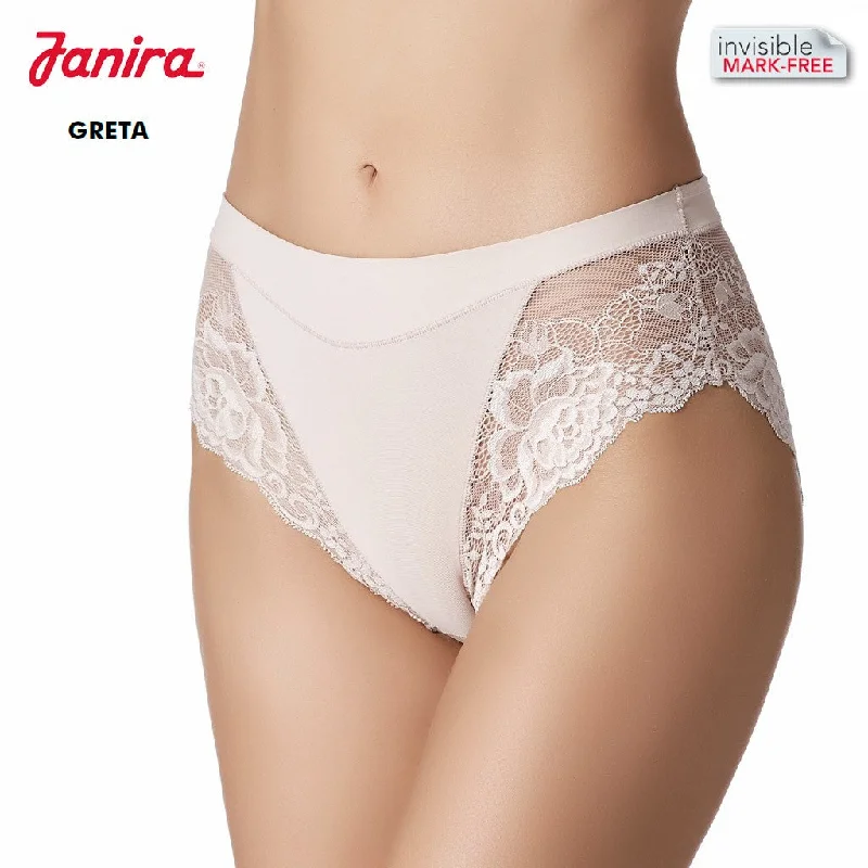 floral print hipster panties with a stretchable and breathable fabricBraga alta encaje efecto tanga milano GRETA