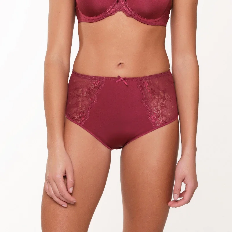 lightweight silk panties with a floral lace trimDAILY High Waist Brief 1400B-1 117 Tawny port