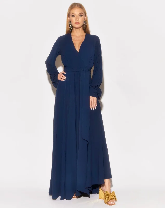 Women's Shawl Collar DressesLilyPad Maxi Dress - Navy