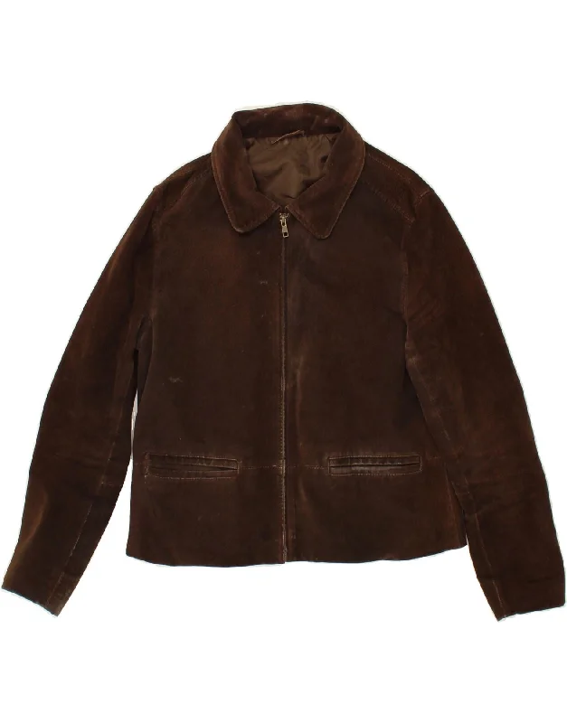 Women's Fur CoatsETAM Womens Suede Jacket UK 12 Medium Brown Leather