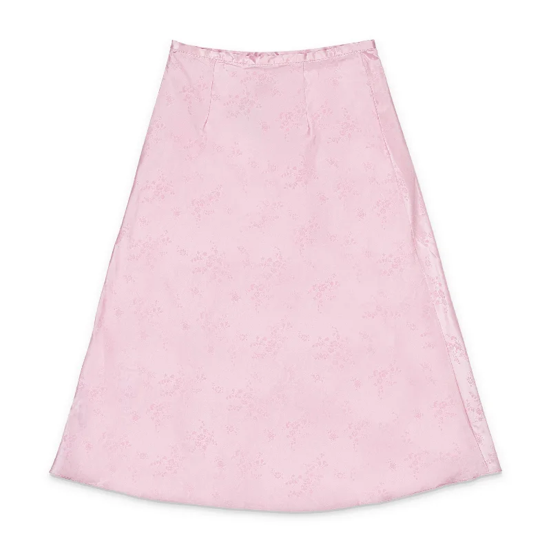 Women's Square Hem SkirtsJACQUARD BIAS PINK FLARED SKIRT