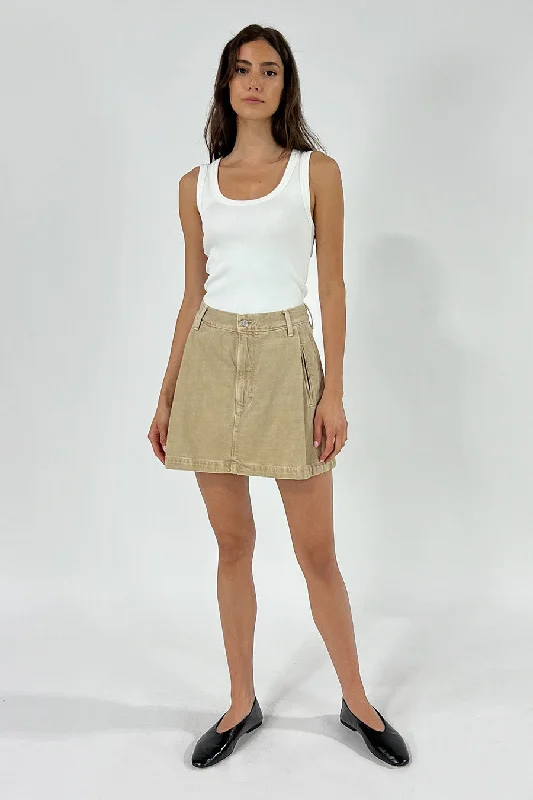 Women's Boat Hem SkirtsMaxine Pleated Miniskirt - Sweet Coconut