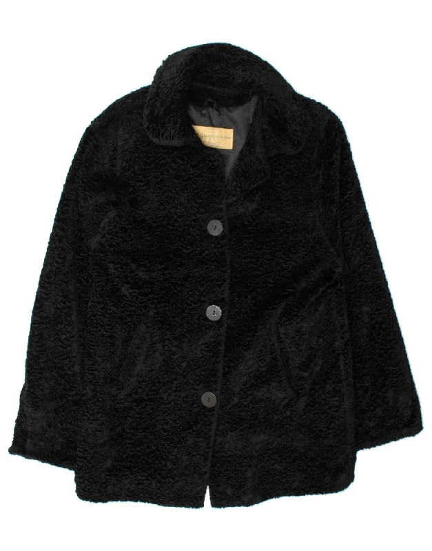 Women's Down CoatsVINTAGE Womens Overcoat UK 8 Small Black Viscose