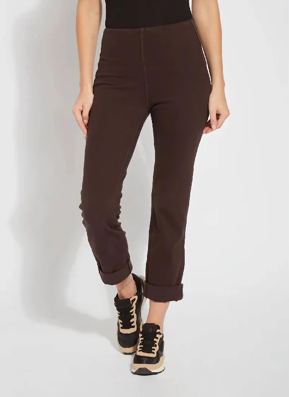 Women's Jodhpurs with Shawl CollarBoyfriend Denim Jean In Double Espresso