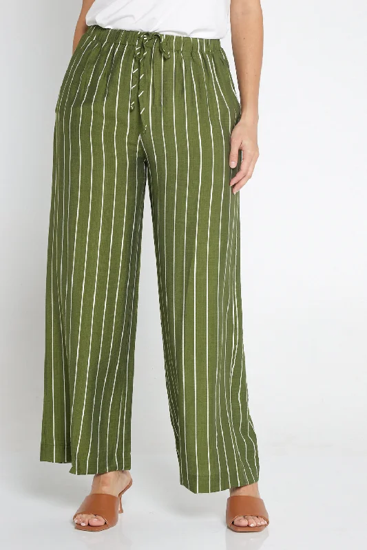 Women's JeggingsNeave Pants - Green/White Stripe