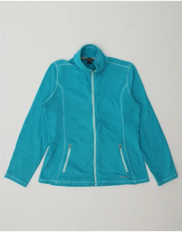 Women's Zip-Up CoatsEDDIE BAUER Womens Fleece Jacket UK 10 Small Blue Polyester