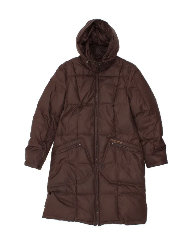 Women's Coats with Fur Trimmed ButtonsGAS Womens Hooded Padded Coat UK 12 Medium Brown Polyamide