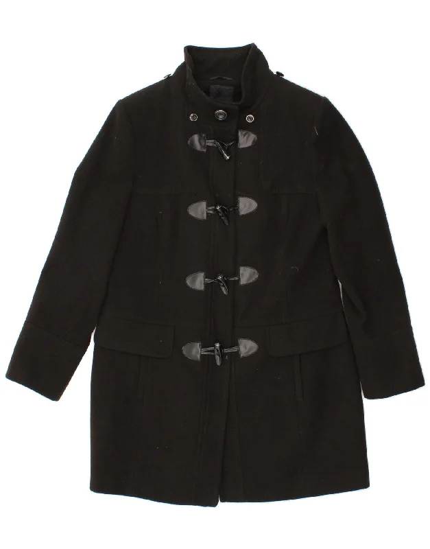 Women's Coats with Fur Trimmed CollarDEBENHAMS Womens Duffle Coat UK 16 Large Black Polyester