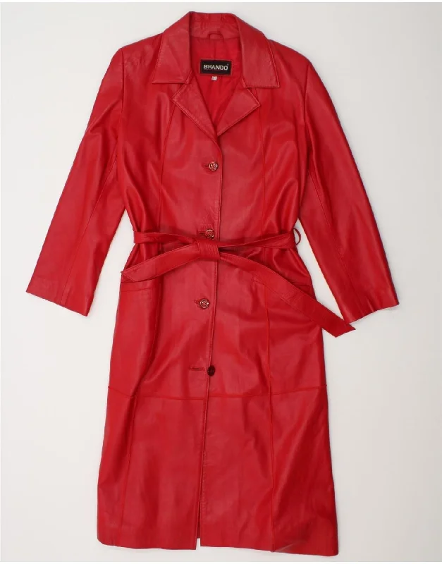 Women's Puffer CoatsVINTAGE Womens Leather Coat UK 14 Large Red Leather