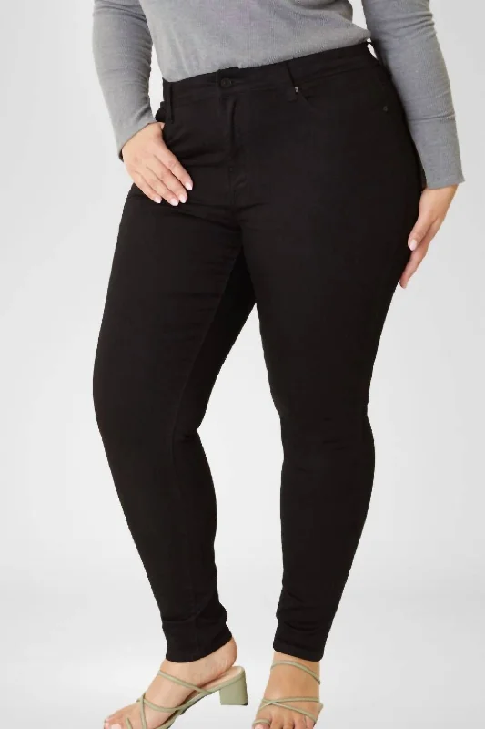 Women's Jodhpurs with Mandarin CollarPlus High Rise Skinny Jeans In Black