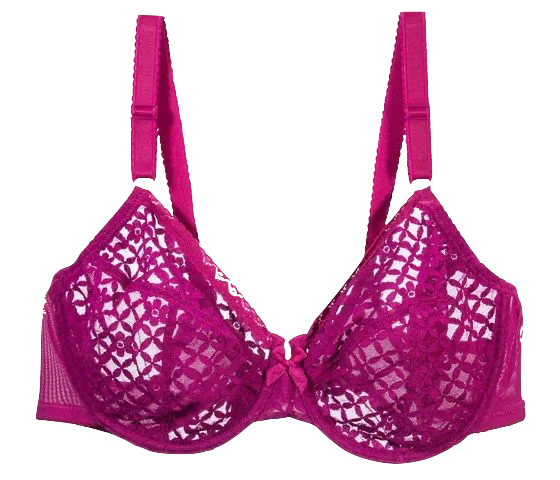 plus-size underwire bra with wide strapsFloral Wine Non-Padded Bra