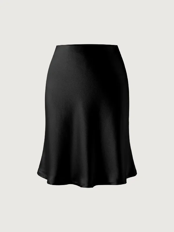 Women's Pleated SkirtsSilk-Like Bias-Cut Slip Mini Skirt