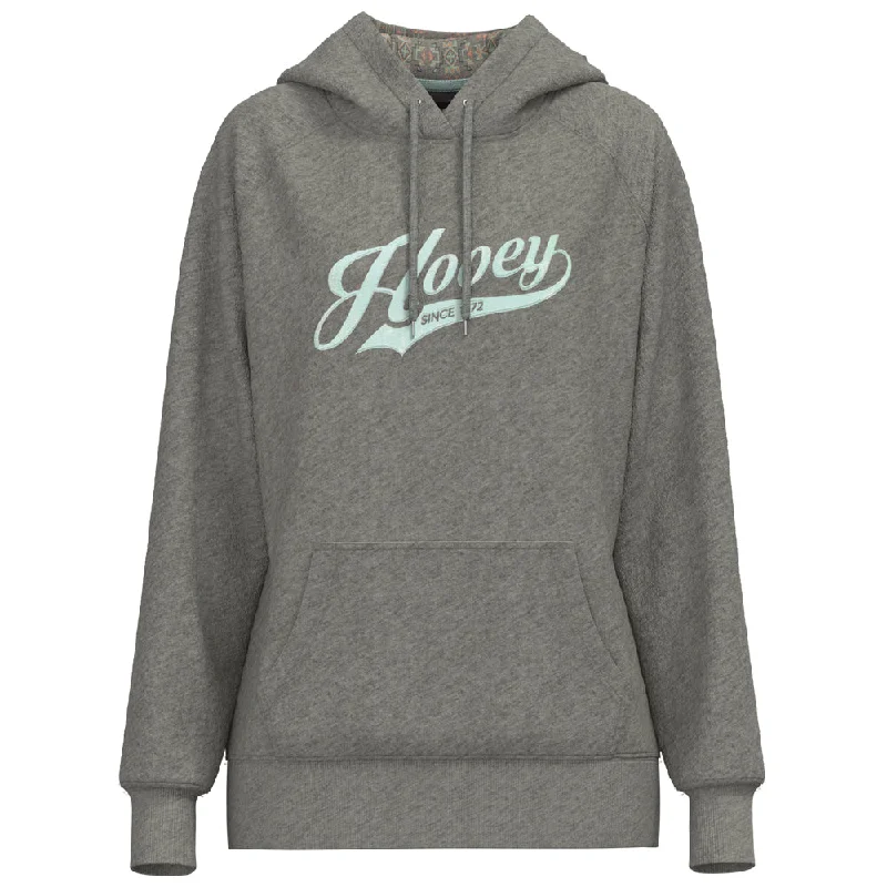 Women's Hooded Pullovers"Tulane" Heather Grey w/ Light Blue Logo Hoody